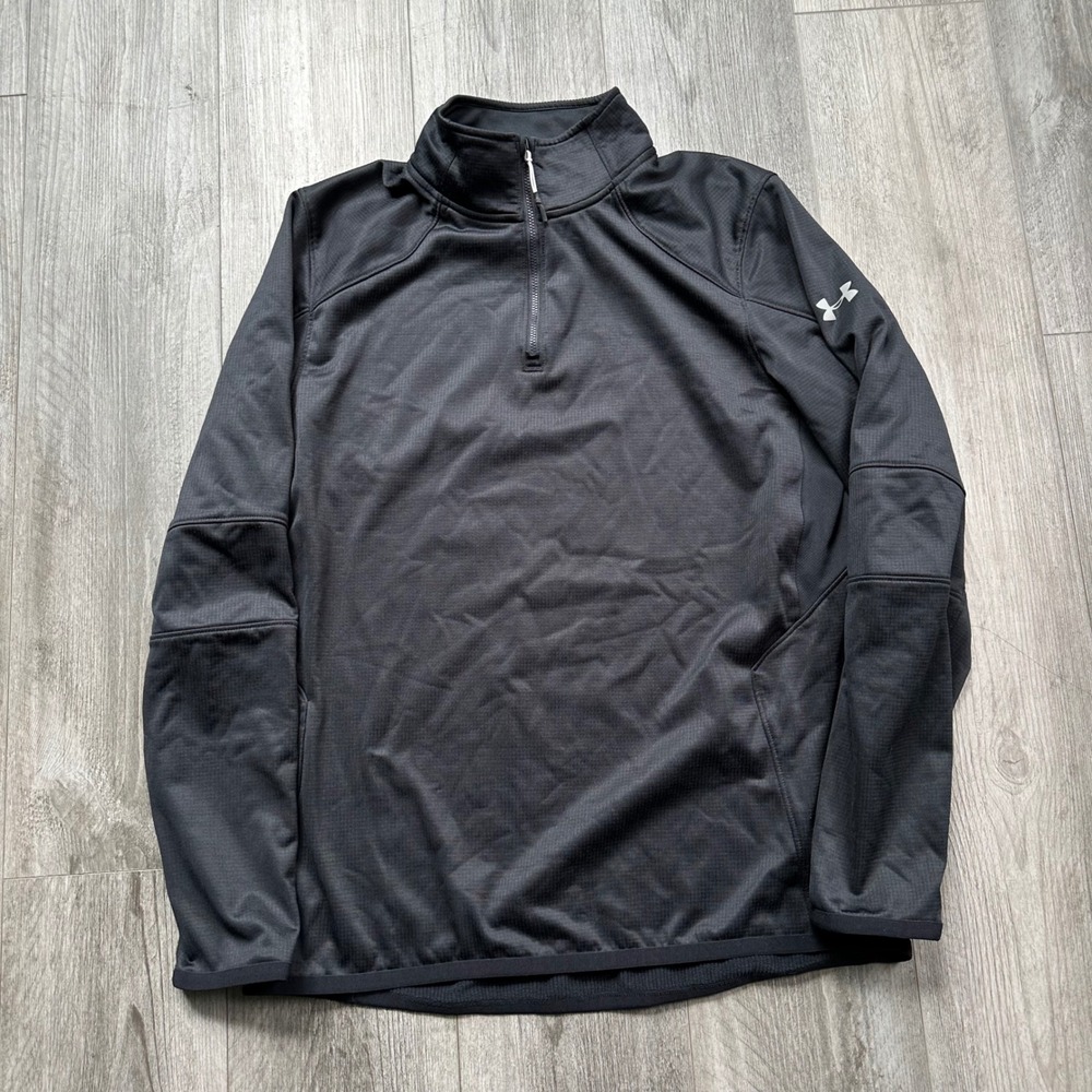 Under Armour ColdGear Reactor 1/4 Zip Pullover Black Men's Large Fitted